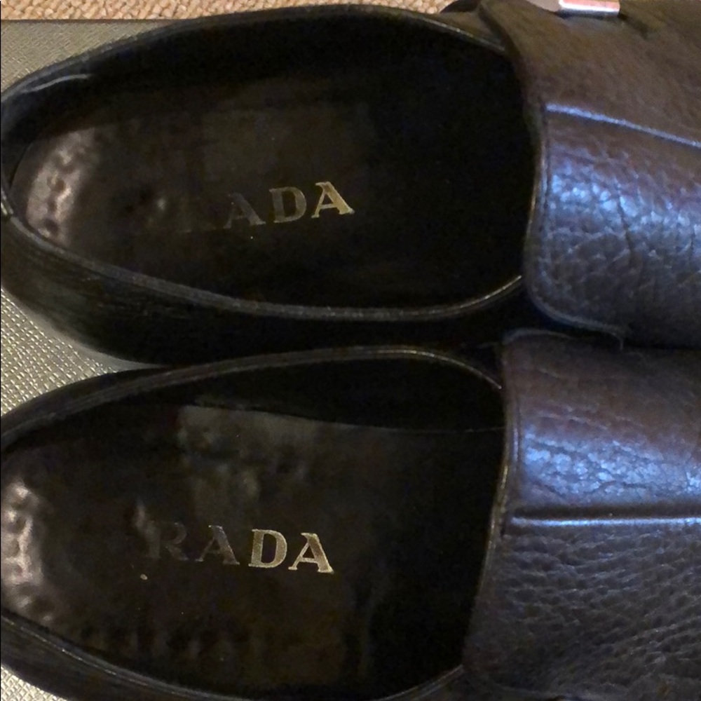 Prada black leather shoes